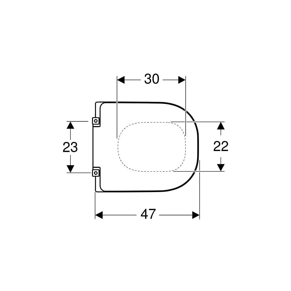 Geberit Renova Comfort WC-Sitz barrierefrei, eckiges Design, Befestigung von unten, ... GEBERIT-572830000 4022009353396 (Abb. 7)