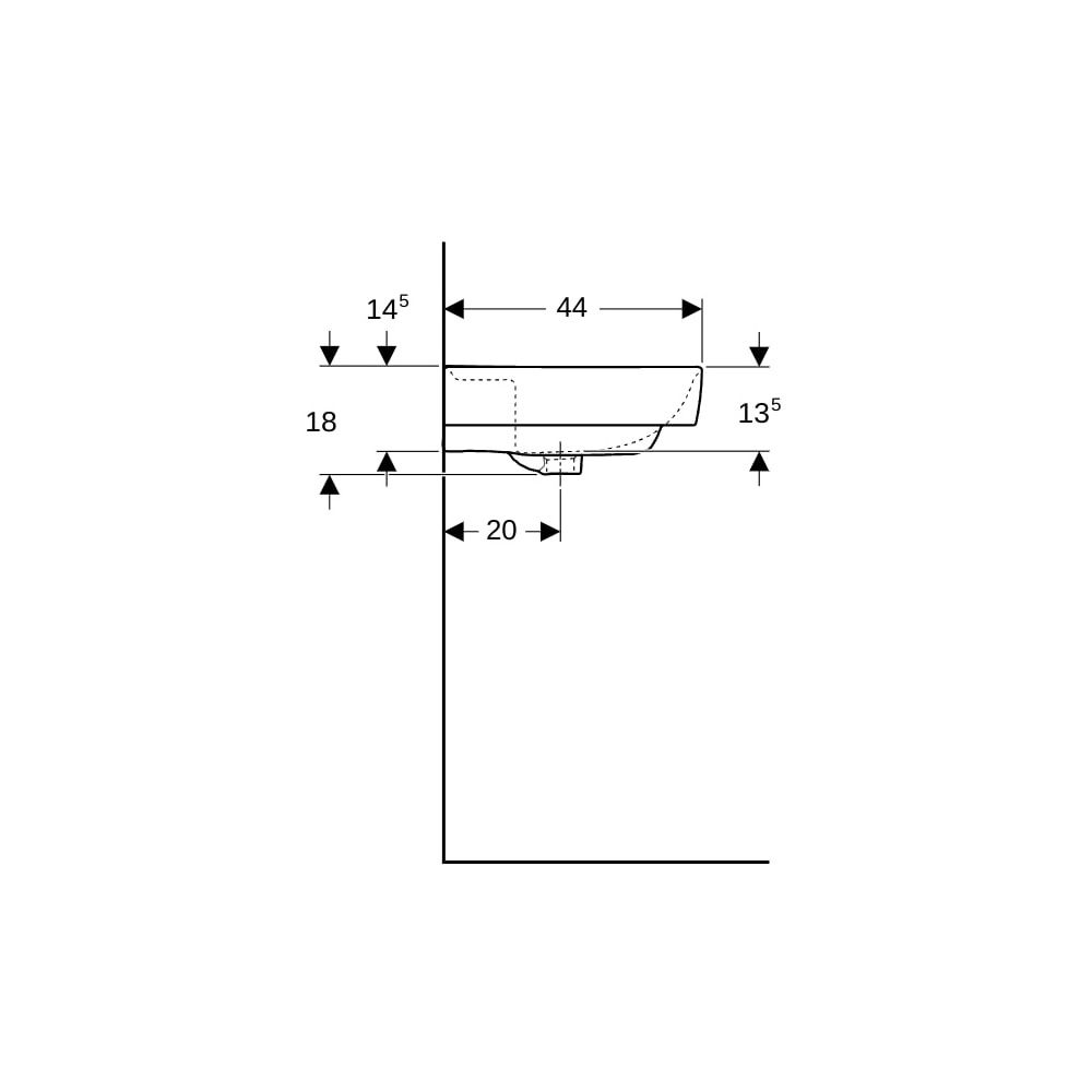 Geberit Renova Plan Waschtisch, Breite 55cm, Tiefe 44cm, ohne Hahnloch, ohne Überlau... GEBERIT-501635008 4025410858290 (Abb. 9)