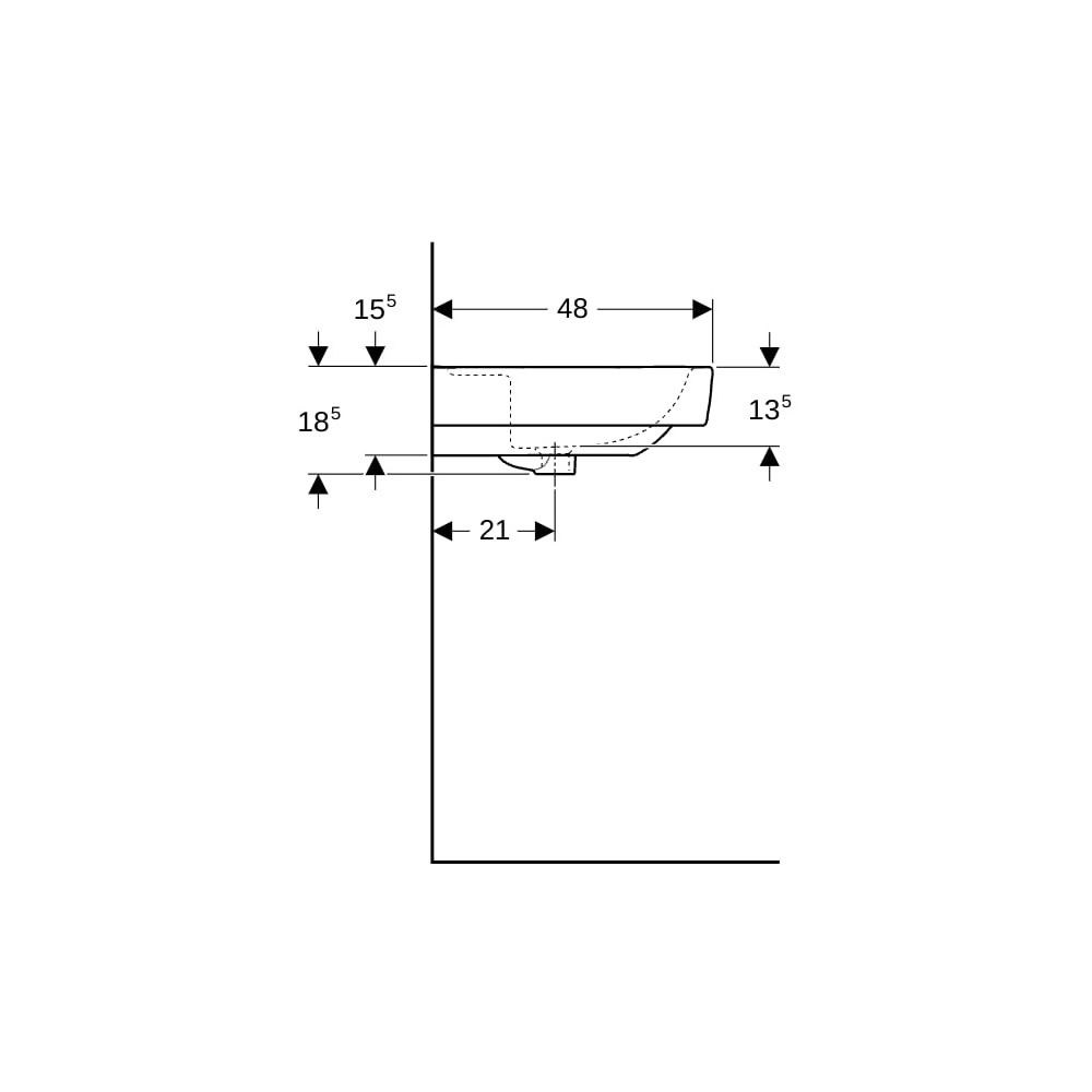 Geberit Renova Plan Waschtisch, Breite 75cm, Tiefe 48cm, ohne Hahnloch, ohne Überlau... GEBERIT-501693008 4025410867889 (Abb. 9)