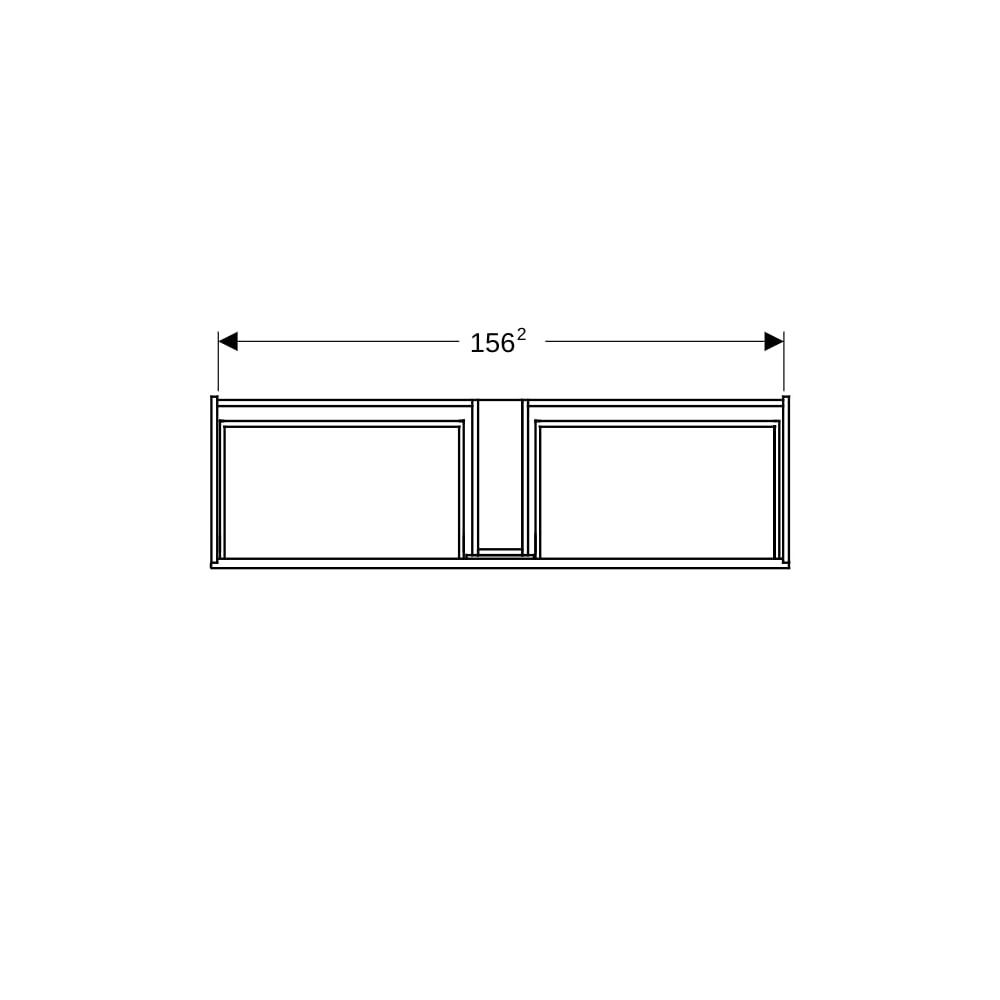 Geberit Xeno2 Unterschrank für Waschtisch aus Mineralwerkstoff 2 Schubladen, 159,5x3... GEBERIT-500346431 4025416356301 (Abb. 7)