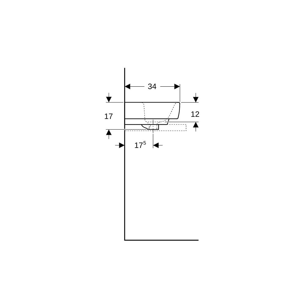 Geberit Renova Plan Aufsatzhandwaschbecken, Breite 45cm, Tiefe 34cm, Hahnloch mittig... GEBERIT-501718008 4025410868466 (Abb. 9)