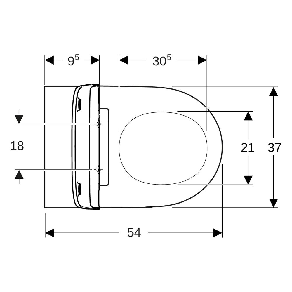 Geberit ONE Set Wand-WC Tiefspüler, geschlossene Form, TurboFlush, mit WC-Sitz, Wei... GEBERIT-500201011 4025416301653 (Abb. 13)