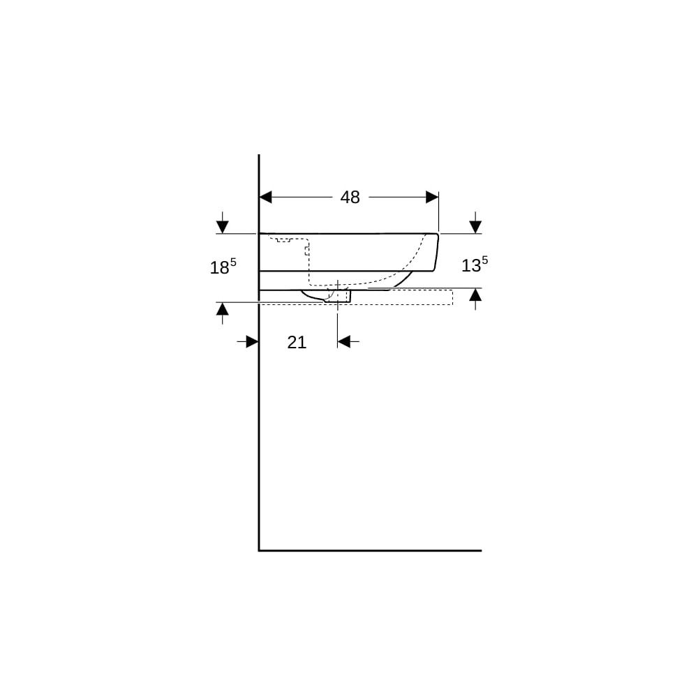 Geberit Renova Plan Aufsatzwaschtisch, Breite 75cm, Tiefe 48cm, Hahnloch mittig, Übe... GEBERIT-501725008 4025410869012 (Abb. 9)