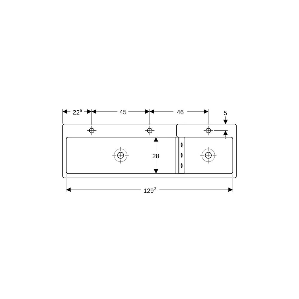 Geberit Bambini Spiel-/Waschlandschaft für 3 Waschtischarmaturen Becken links 139x41... GEBERIT-430300016 4022009330441 (Abb. 7)