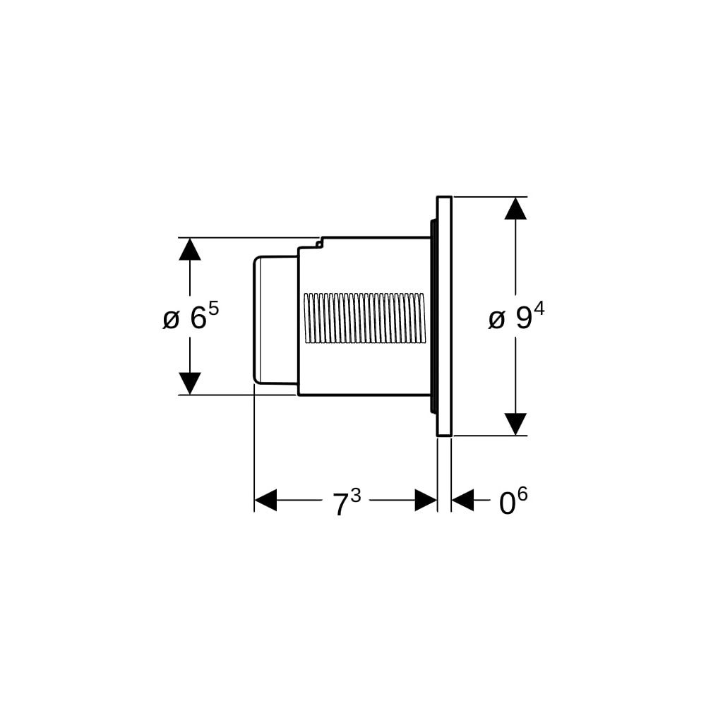 Geberit Typ 01 Fernbetätigung pneumatisch, 1-Mengen-Spülung, Unterputz-Drücker, Matt... GEBERIT-116040JQ1 4025410740533 (Abb. 5)