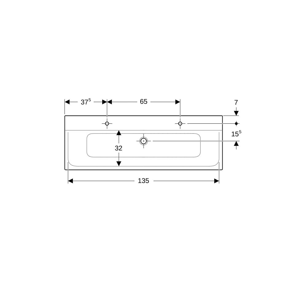 Geberit Xeno2 Möbelwaschtisch, Breite 140cm, Tiefe 48cm, Hahnloch links, rechts, ohn... GEBERIT-500277001 4025416430285 (Abb. 7)