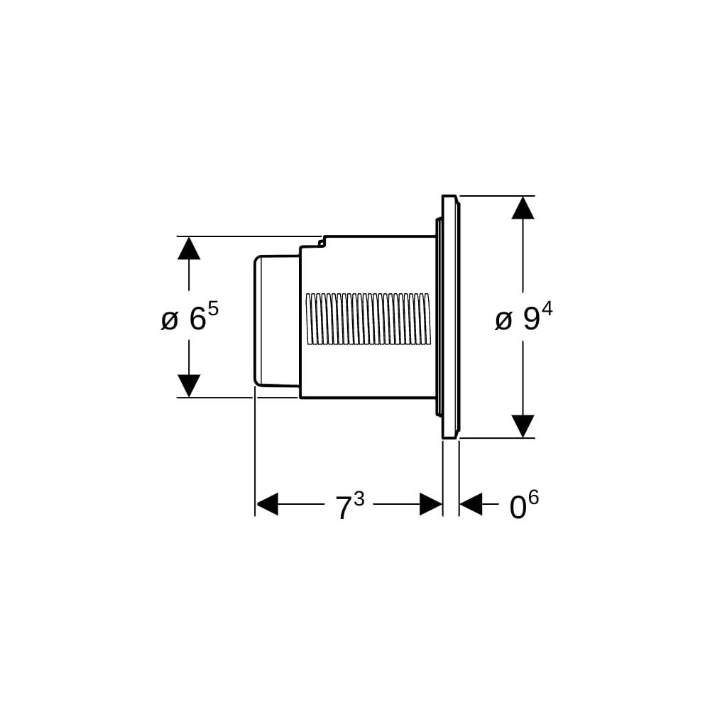 Geberit Typ 10 Fernbetätigung pneumatisch, 2-Mengen-Spülung, Unterputz-Drücker/Mattc... GEBERIT-116055JQ1 4025410740670 (Abb. 5)