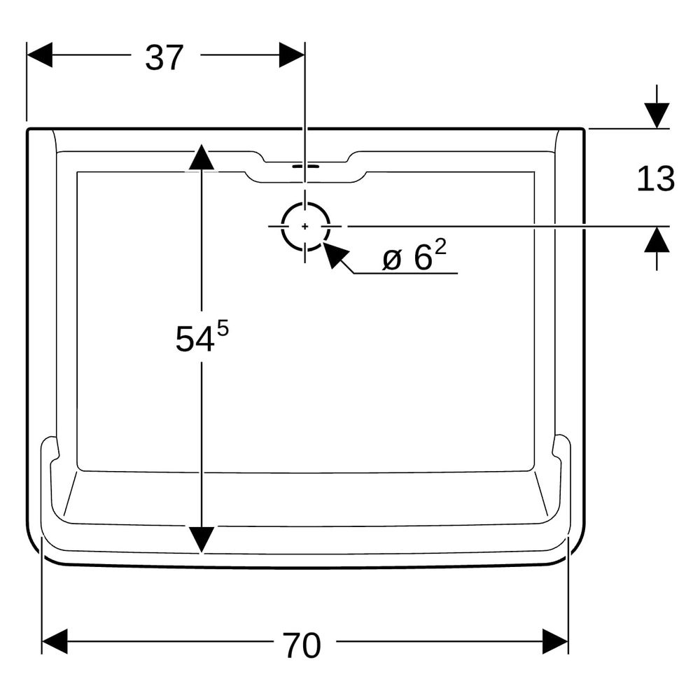 Geberit Mehrzweckbecken Publica Garda, mit Überlauf, 74x35x58,5cm, Sanitärkeramik, ... GEBERIT-355675000 4022009080360 (Abb. 13)