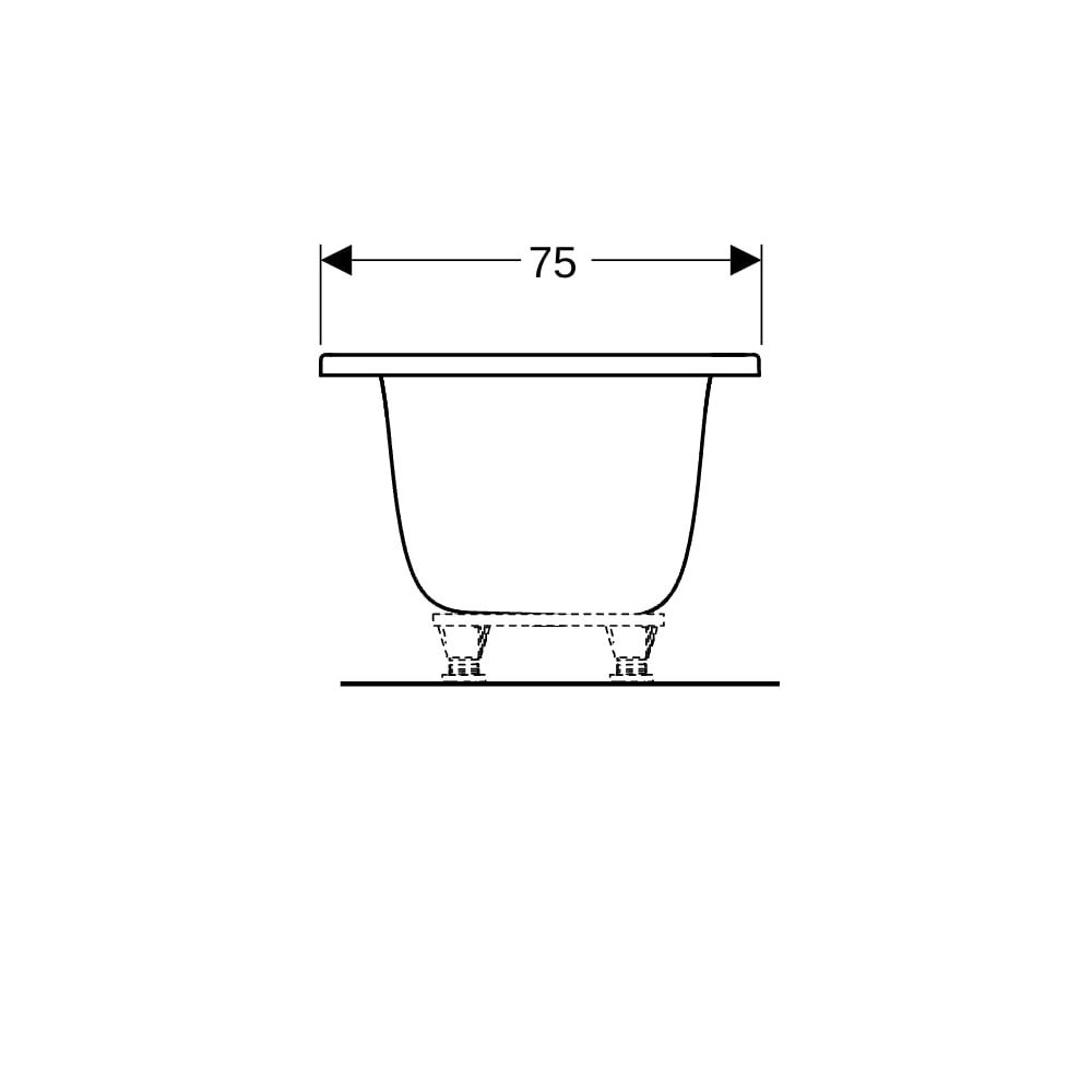 Geberit Tawa Rechteckbadewanne schmaler Rand, Duo 170x75cm, Gesamtvolumen 186l... GEBERIT-554133011 4025410872821 (Abb. 10)