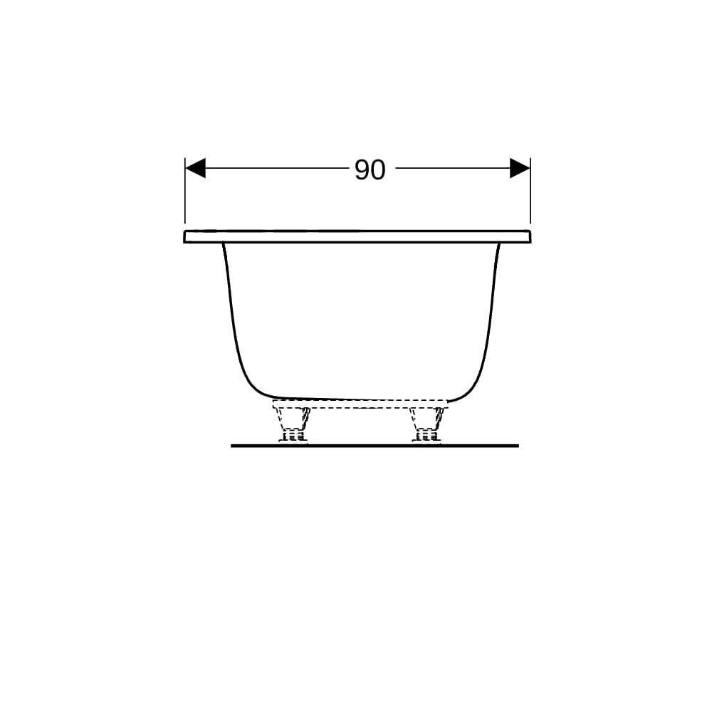 Geberit Tawa Rechteckbadewanne schmaler Rand, Duo 190x90cm, Gesamtvolumen 330l... GEBERIT-554135011 4025410872746 (Abb. 10)