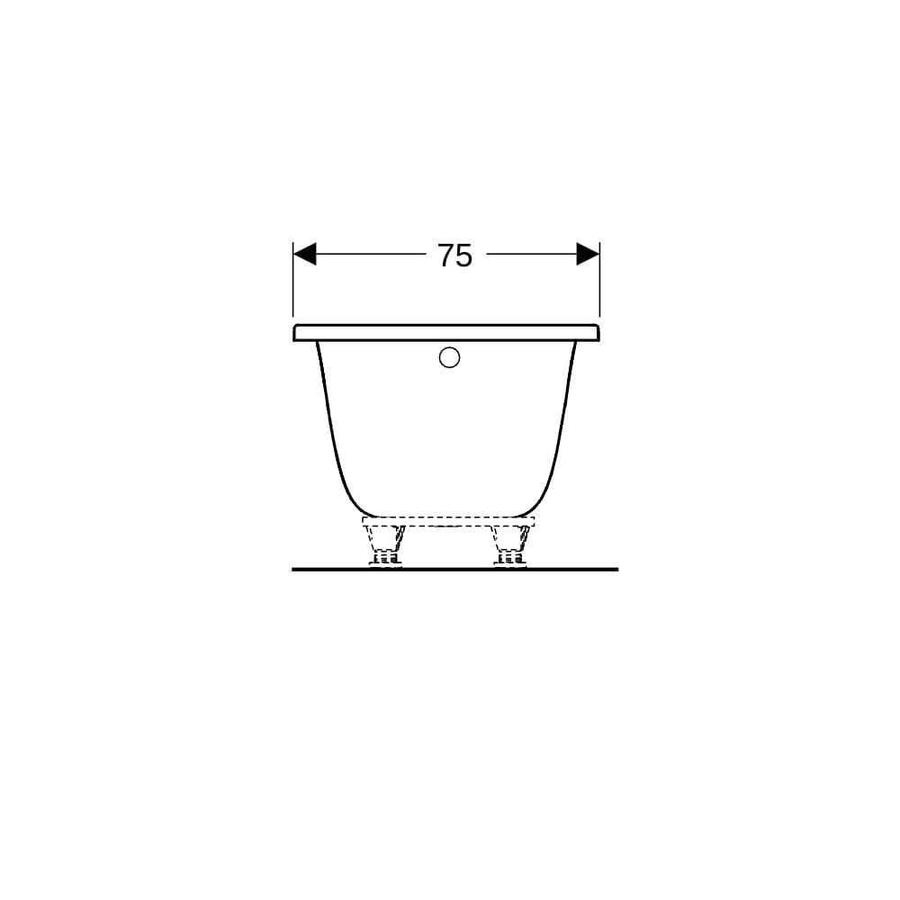 Geberit Tawa Rechteckbadewanne schmaler Rand 170x75cm, Gesamtvolumen 234l... GEBERIT-554131011 4025410872722 (Abb. 10)