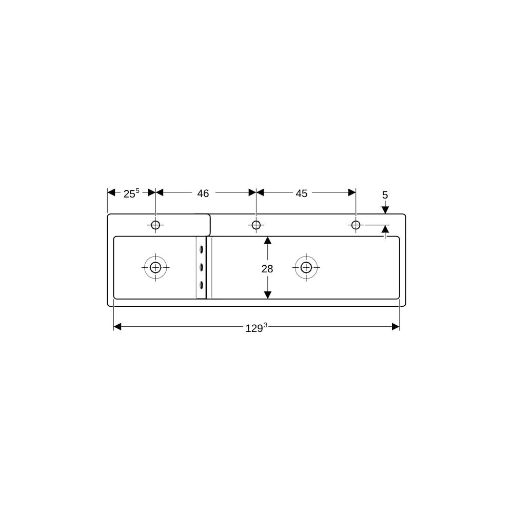 Geberit Bambini Spiel-/Waschlandschaft für 3 Waschtischarmaturen Becken rechts 139x4... GEBERIT-430350016 4022009330458 (Abb. 7)