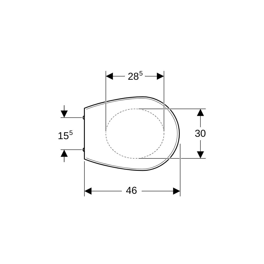 Geberit Renova WC-Sitz oval, Befestigung von unten Absenkautomatik nein, Befestigung... GEBERIT-572165000 4022009265187 (Abb. 8)