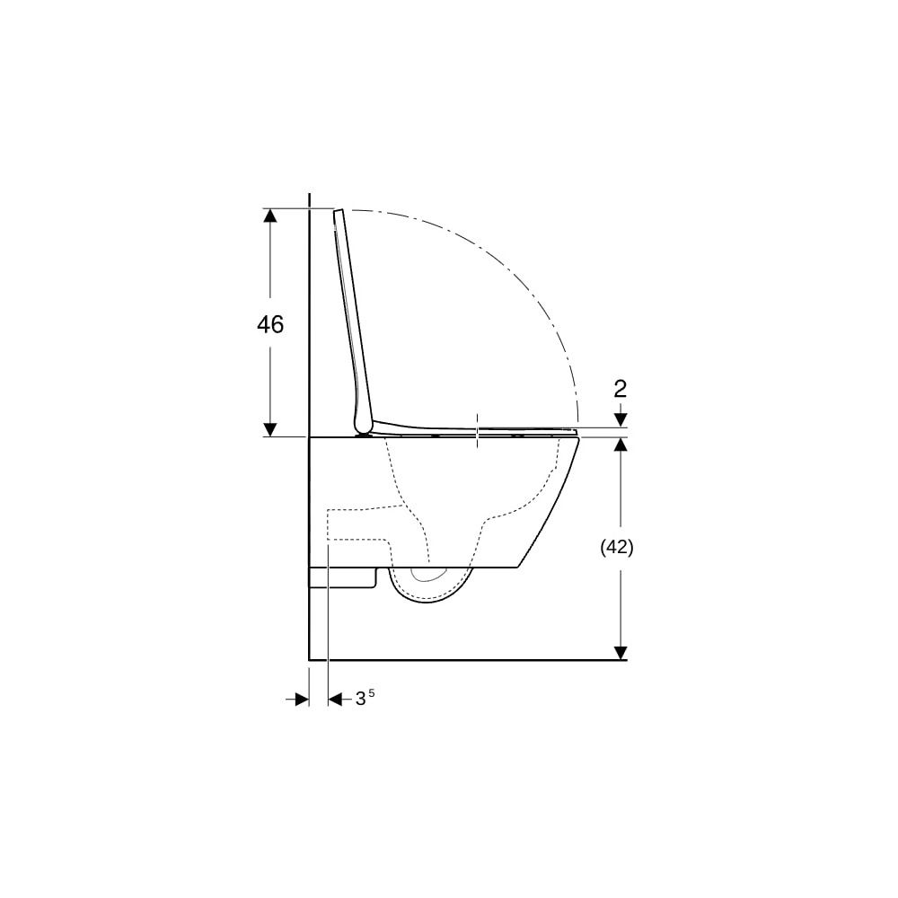 Geberit Smyle Square Set Wand-WC Tiefspüler, geschlossene Form, Rimfree, mit WC-Sitz... GEBERIT-500683002 4025410896001 (Abb. 9)
