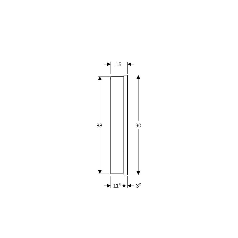 Geberit ONE Spiegelschrank mit ComfortLight, 2 Türen, UP-Montage, Höhe 90cm B 90cm, ... GEBERIT-505803001 4025410934956 (Abb. 9)