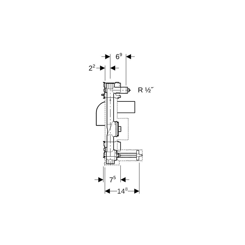 Geberit GIS Set Waschtisch für Standarmatur, einer Wasserzählerstrecke mit Unterputz... GEBERIT-461172001 4025410907042 (Abb. 7)
