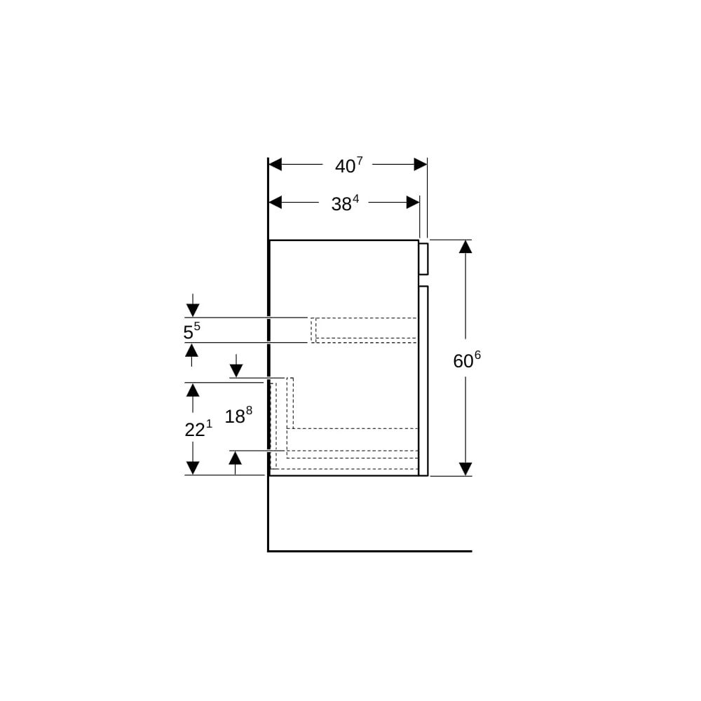 Geberit Renova Plan Unterschrank für Waschtisch, 1 Schublade, 1 Innenschublade, 48,4... GEBERIT-501904JR1 4025410905673 (Abb. 9)