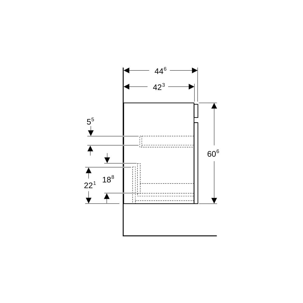 Geberit Renova Plan Unterschrank für Waschtisch, 1 Schublade, 1 Innenschublade, 53,6... GEBERIT-501905011 4025410905178 (Abb. 9)