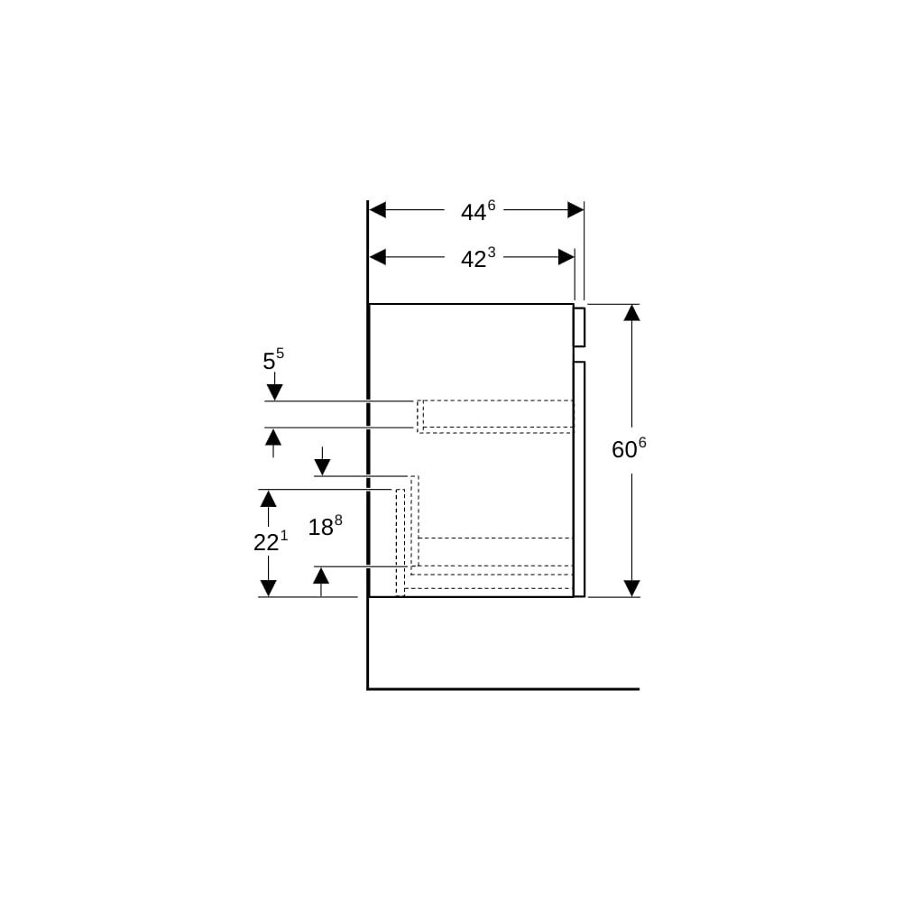 Geberit Renova Plan Unterschrank für Waschtisch, 1 Schublade, 1 Innenschublade, 63,4... GEBERIT-501907JK1 4025410905727 (Abb. 9)