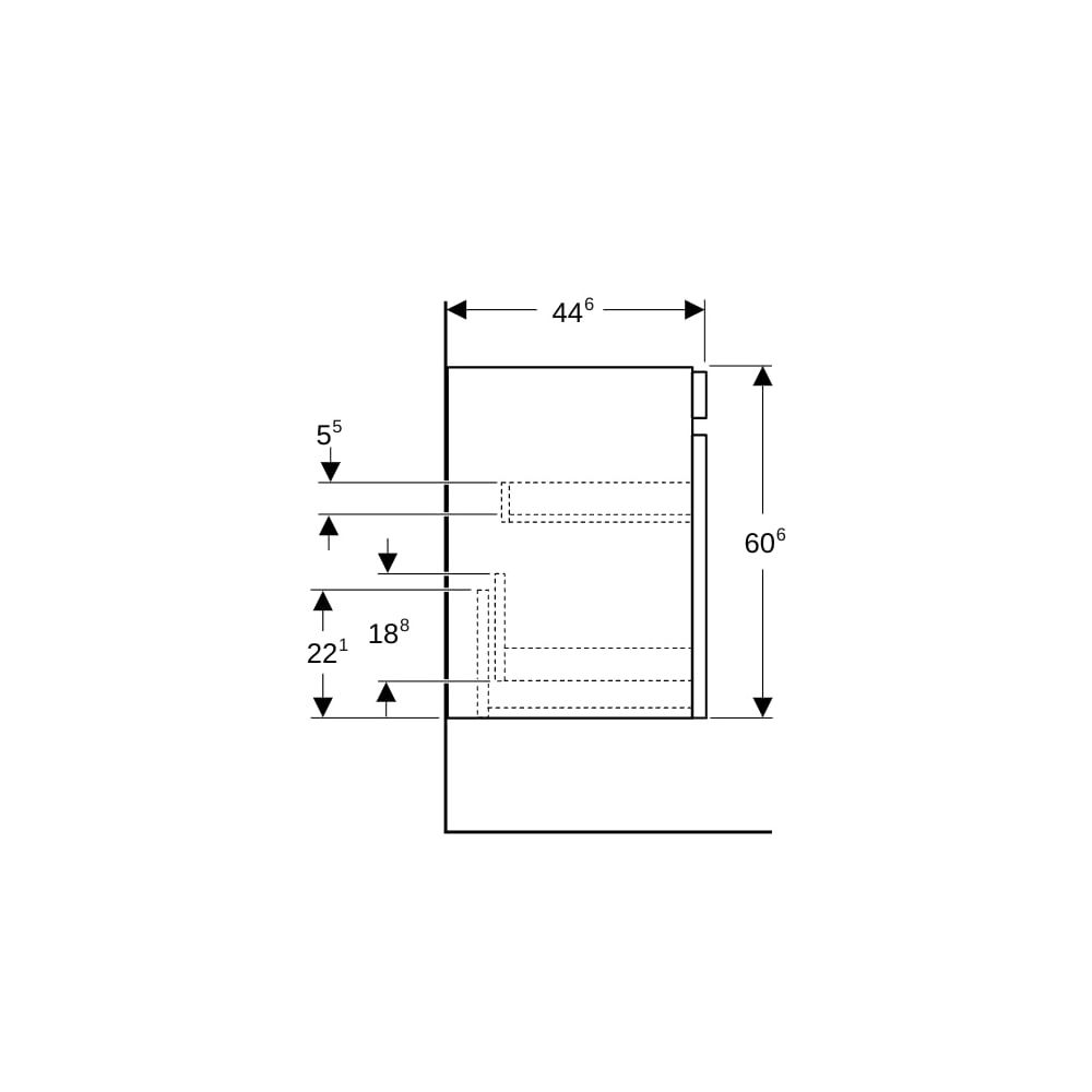 Geberit Renova Plan Unterschrank für Waschtisch, 1 Schublade, 1 Innenschublade, 68,2... GEBERIT-501908JK1 4025410905741 (Abb. 9)