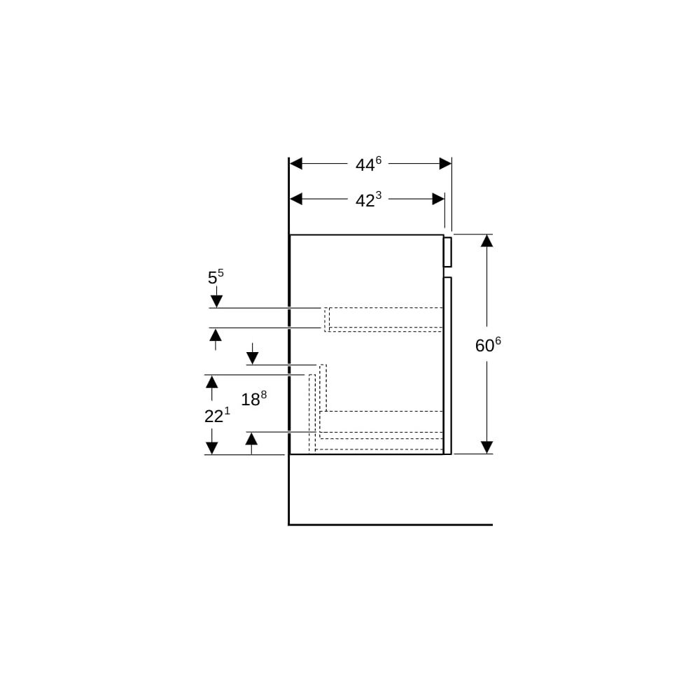 Geberit Renova Plan Unterschrank für Waschtisch 1 Schublade, 1 Innenschublade, 78,2x... GEBERIT-501909001 4025410905246 (Abb. 9)