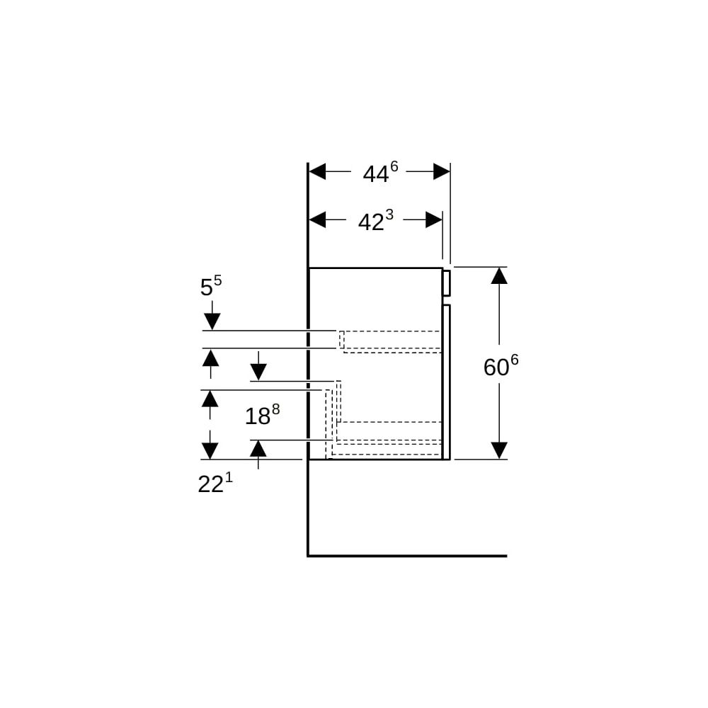 Geberit Renova Plan Unterschrank für Waschtisch 1 Schublade, 1 Innenschublade, 83,2x... GEBERIT-501910001 4025410905260 (Abb. 9)