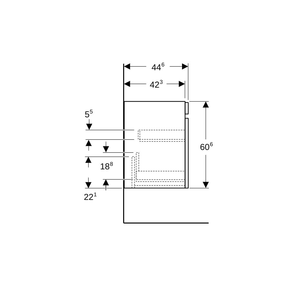 Geberit Renova Plan Unterschrank für Waschtisch, 1 Schublade, 1 Innenschublade, 92,8... GEBERIT-501911JR1 4025410905819 (Abb. 9)