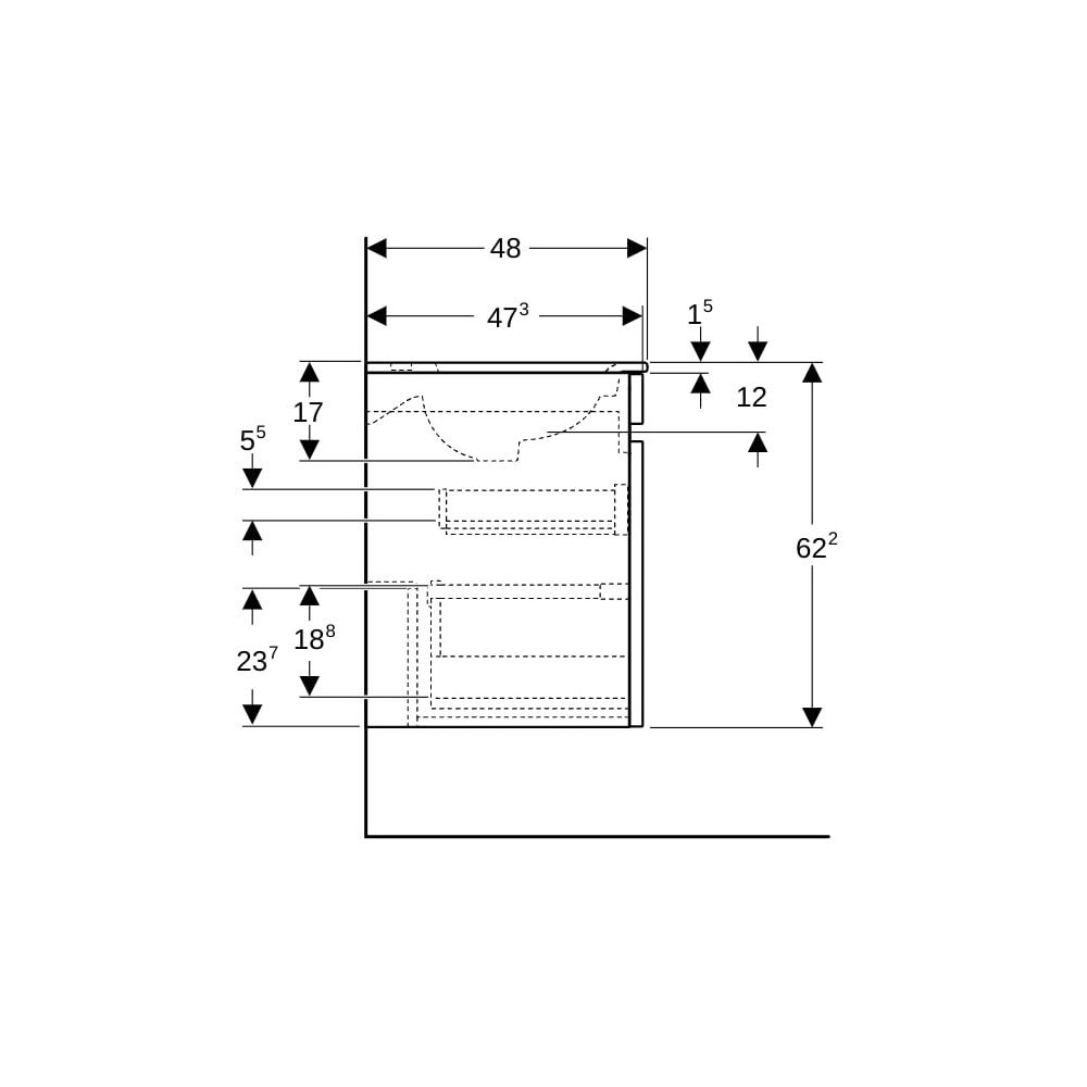 Geberit Renova Plan Set Möbelwaschtisch 100cm, Unterschr., 1 Schubl./1 Innenschubl.,... GEBERIT-501917JR1 4025410905932 (Abb. 9)