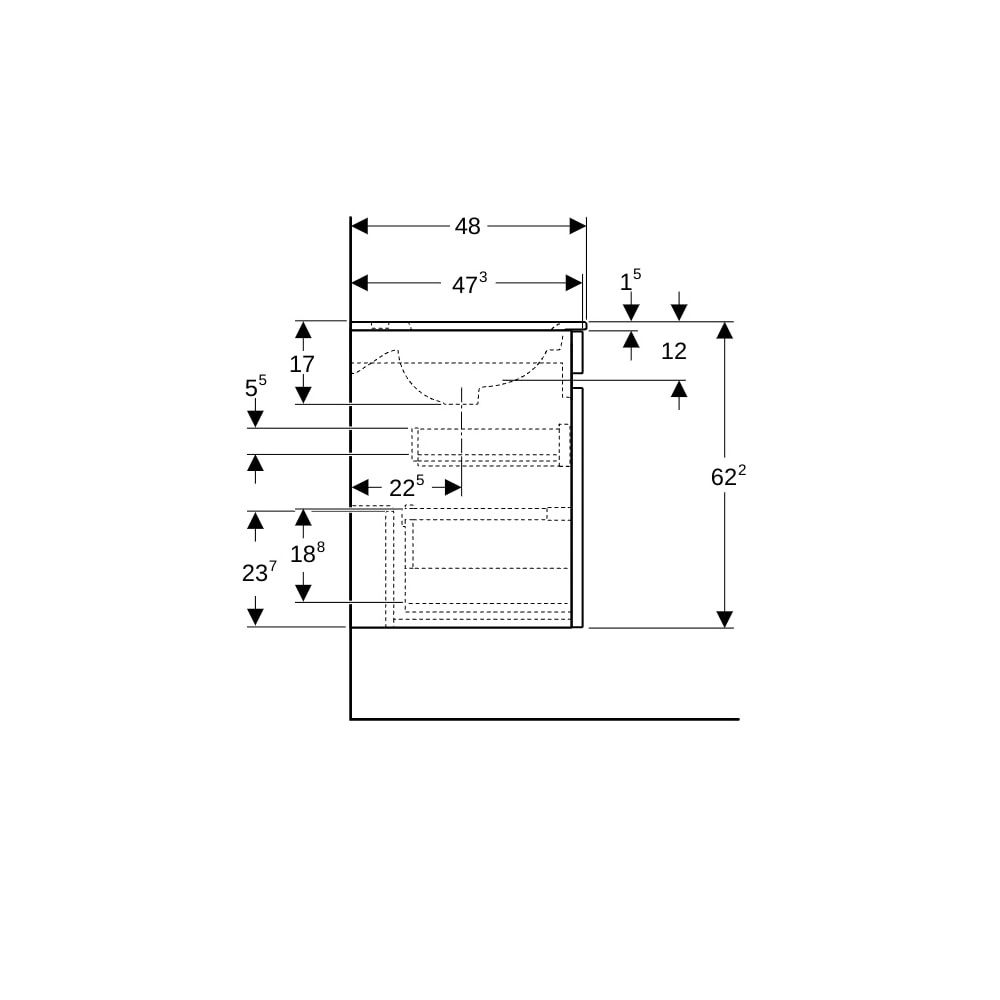 Geberit Renova Plan Set Doppelmöbelwaschtisch zwei Schubladen Korpus und Front Nussb... GEBERIT-501918008 4025410929983 (Abb. 9)
