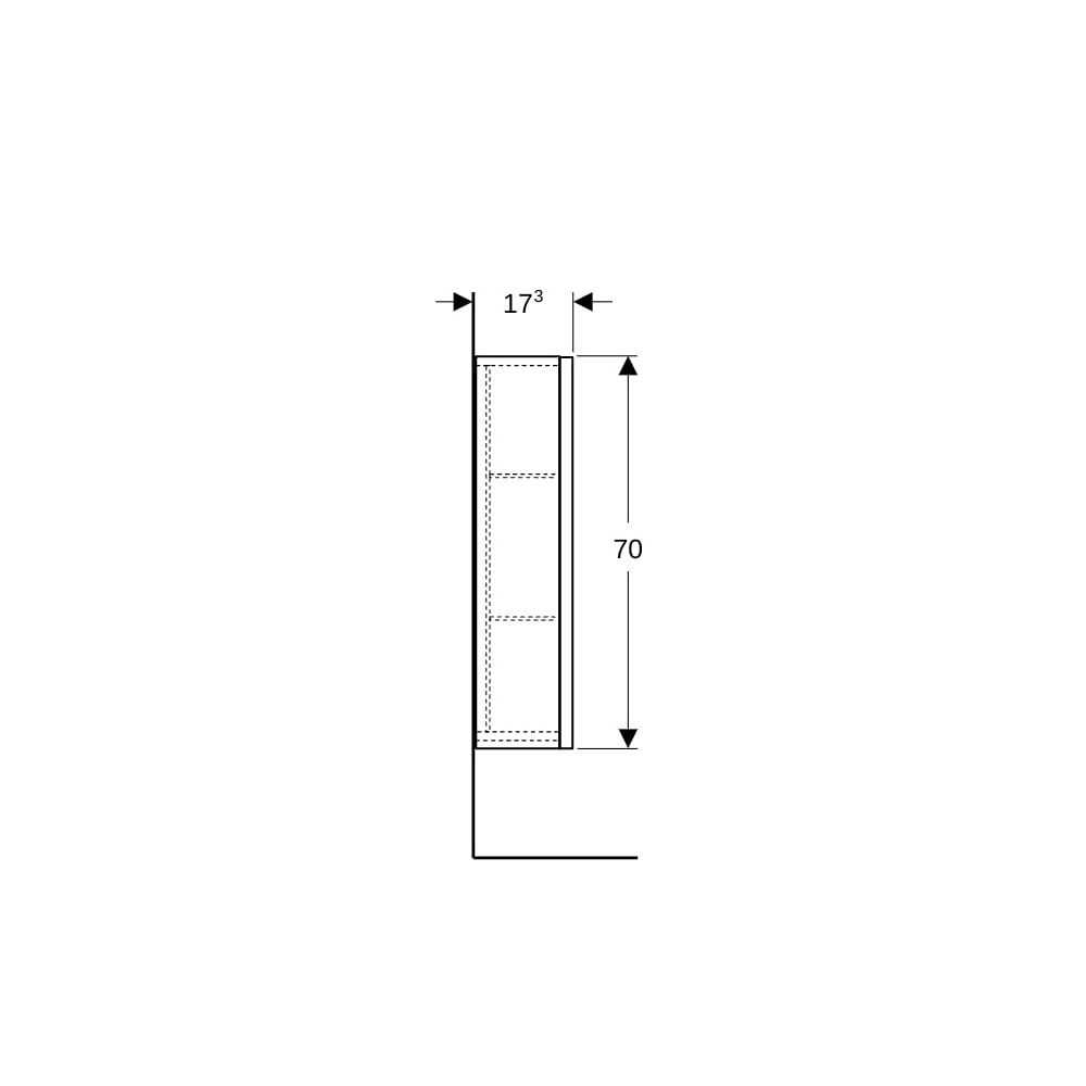 Geberit Renova Plan Hängeschrank mit 1 Tür, 39x70x17,3cm, Nussbaum hickory hell/Foli... GEBERIT-501920001 4025410905451 (Abb. 9)
