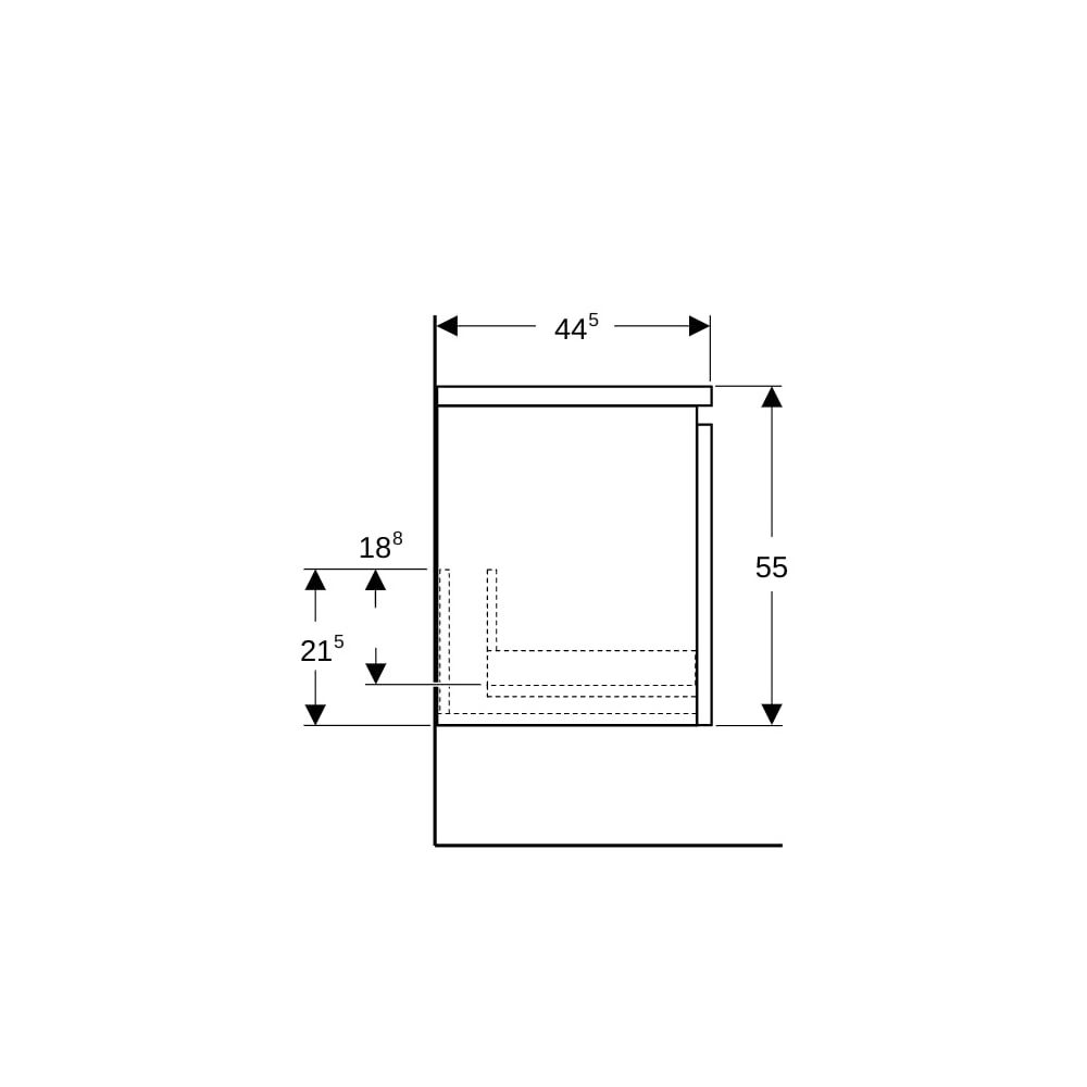 Geberit Renova Plan Seitenschrank 1 Schublade, 40x55x44,5cm, Lava lackiert matt... GEBERIT-501913JK1 4025410905840 (Abb. 9)