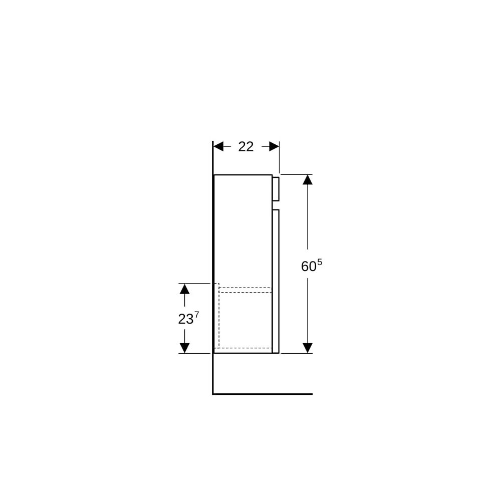 Geberit Renova Plan Unterschrank für Handwaschbecken, 1 Tür verk. Ausladung 31,4x60,... GEBERIT-501901JR1 4025410905611 (Abb. 9)