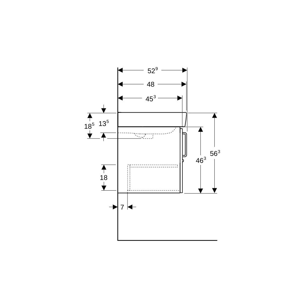 Geberit Bambini Set Waschtisch, Unterschrank, 59,5x56,3x48,3cm, Hahnloch mittig, Übe... GEBERIT-501927011 4025410905598 (Abb. 9)