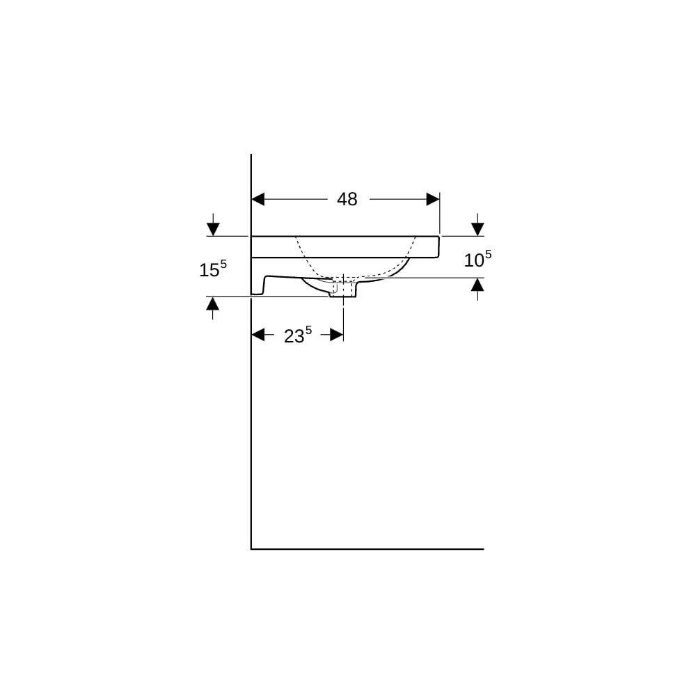 Geberit iCon Light Doppelwaschtisch, Breite 120cm, Tiefe 48cm, Hahnloch mittig, ohne... GEBERIT-501838005 4025410894939 (Abb. 9)