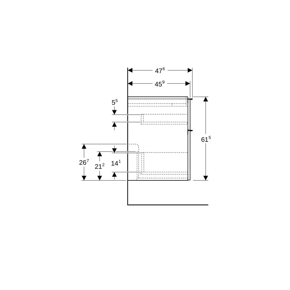 Geberit iCon Unterschrank für Doppelwaschtisch 4 Schubladen 120x615cm Sandgrau lack... GEBERIT-502309JL1 4025410942555 (Abb. 11)