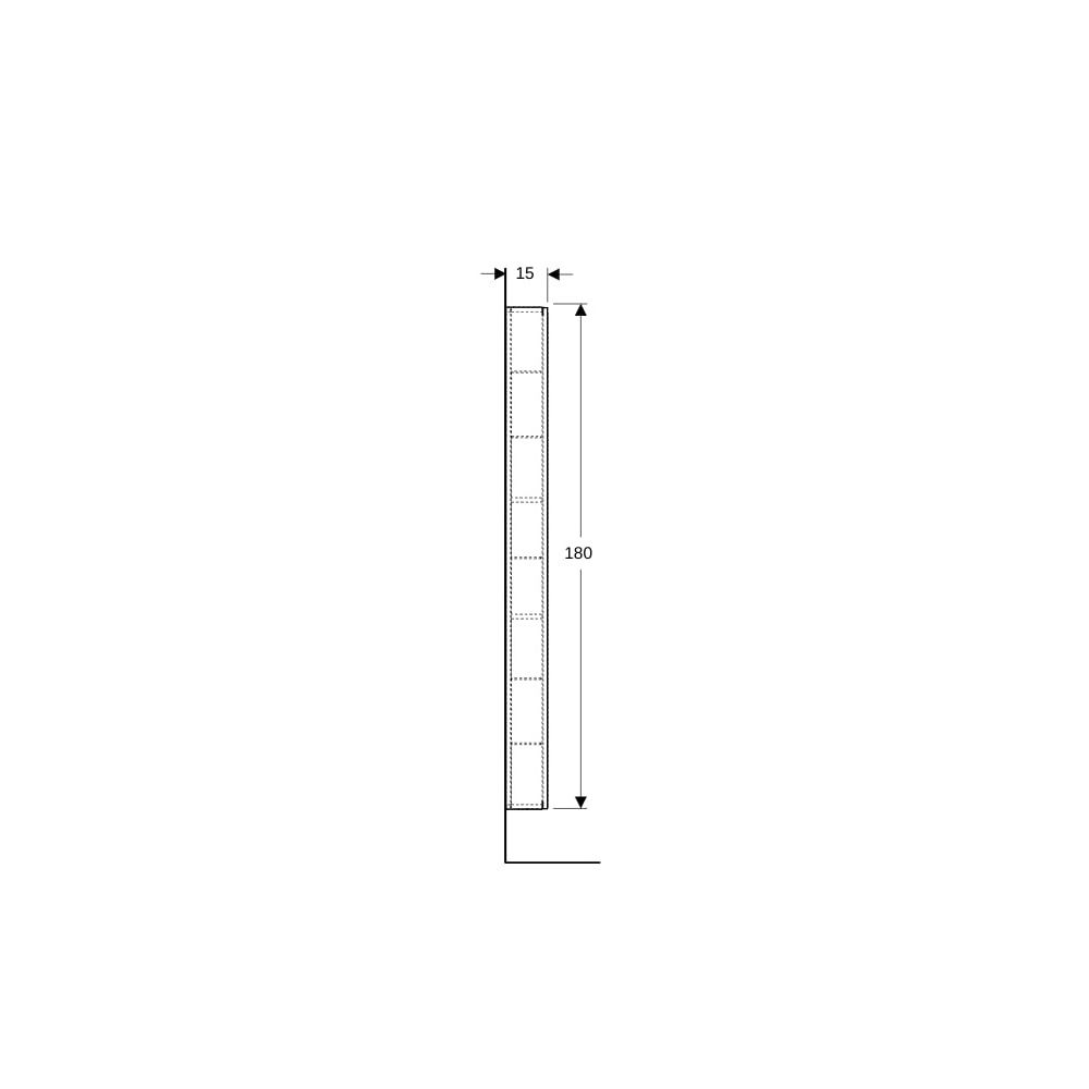 Geberit Hochschrank mit einer Tür und Innenspiegel, verkürzte Ausladung 45x180cm, We... GEBERIT-502317012 4025410127341 (Abb. 6)