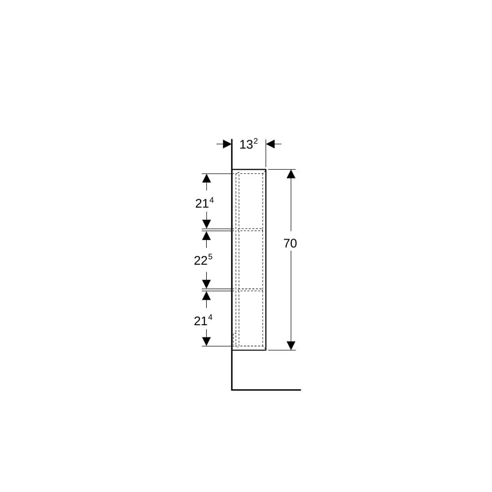 Geberit iCon Regal rechteckig, 22,5x70x13,2cm, Weiß lackiert matt... GEBERIT-502320013 4025410941701 (Abb. 9)