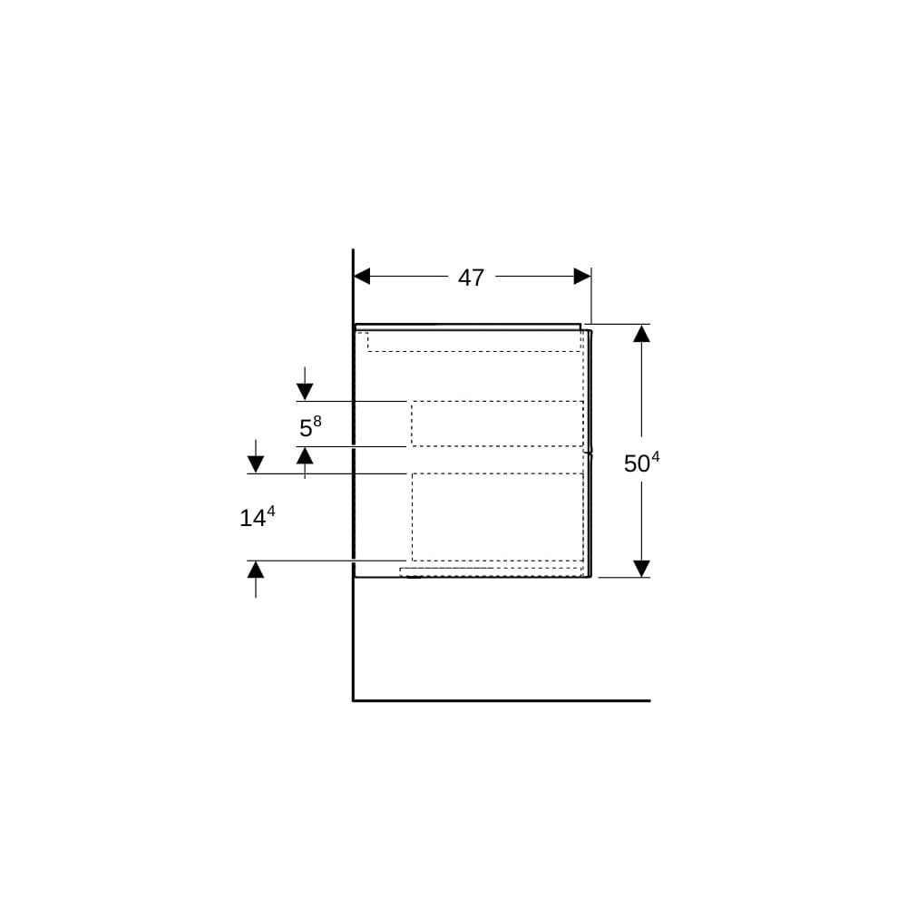 Geberit ONE Unterschrank für Waschtisch, 2 Schubladen, B Waschtisch 75cm, H 50,4cm ... GEBERIT-505262006 4025410935892 (Abb. 11)
