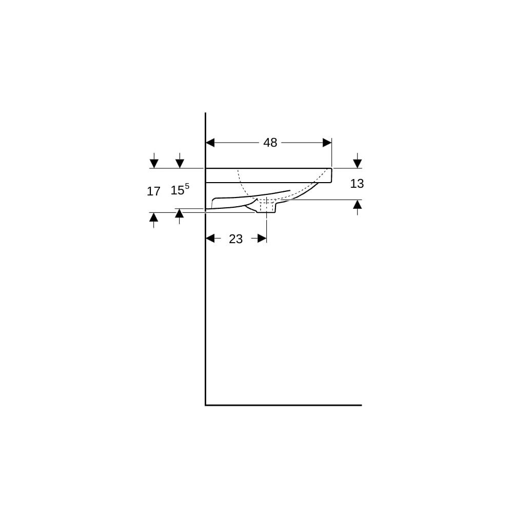 Geberit Acanto Waschtisch, Breite 120cm, Tiefe 48,2cm, Hahnloch links, rechts, ohne ... GEBERIT-501880005 4025410895653 (Abb. 9)