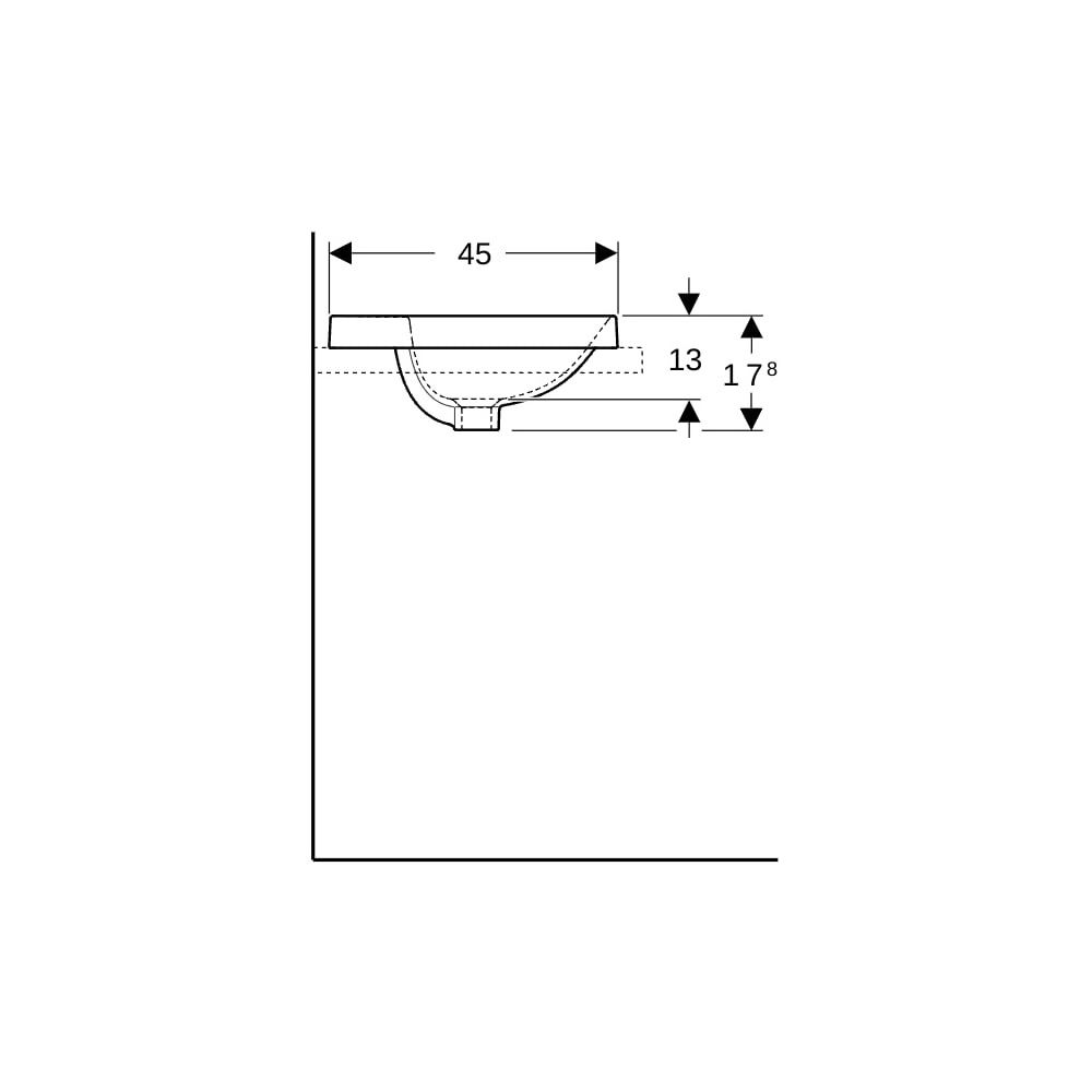 Geberit VariForm Einbauwaschtisch, oval, mit Hahnlochbank, Breite 50cm, Tiefe 45cm, ... GEBERIT-500715012 4025416833925 (Abb. 9)