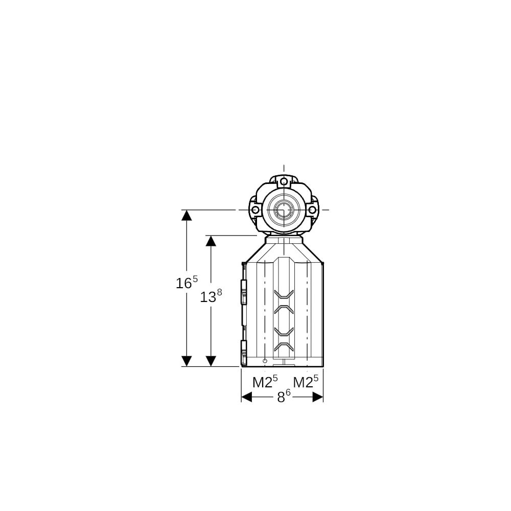 Geberit PushFit Doppelanschlussdose 90 Grad für Schnellkupplung... GEBERIT-650489003 4025410948014 (Abb. 7)
