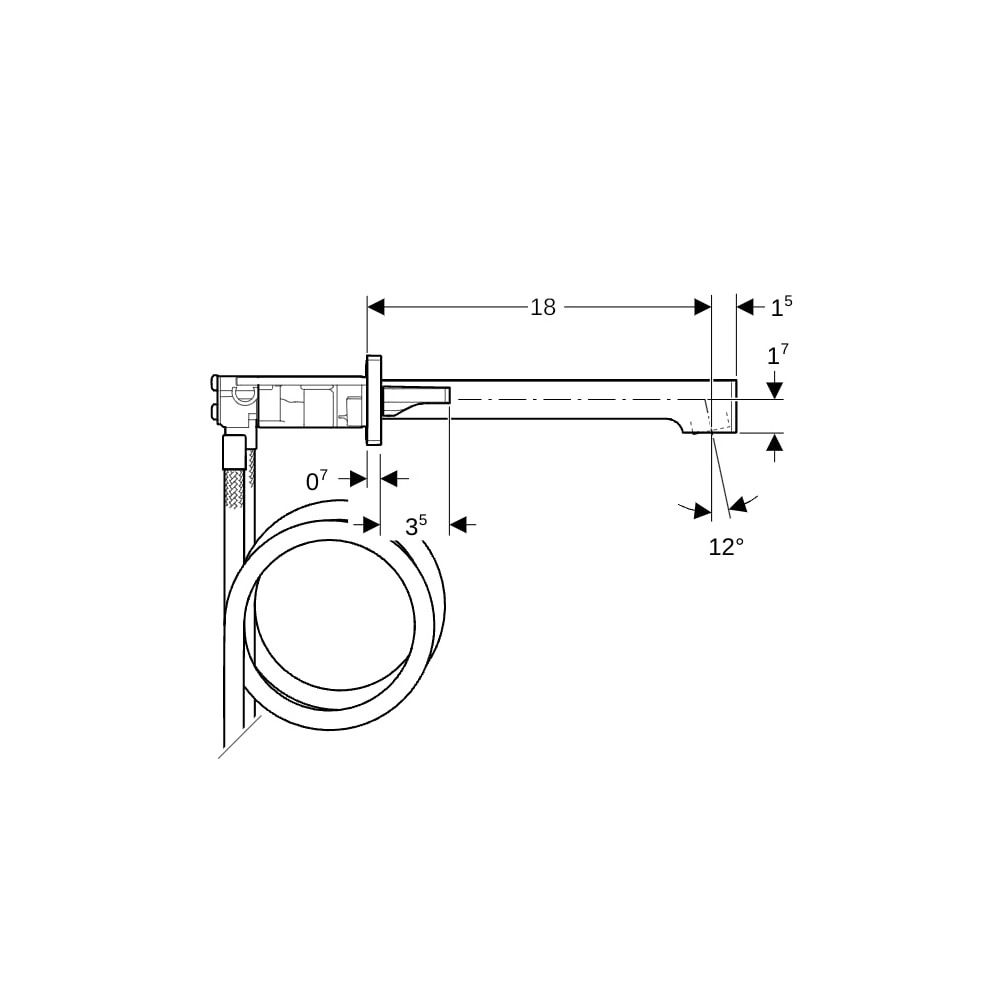 Geberit ONE Waschtischarmatur eckiges Design, Wandmontage Länge 18cm Zweigriffmische... GEBERIT-116463211 4025410906601 (Abb. 7)