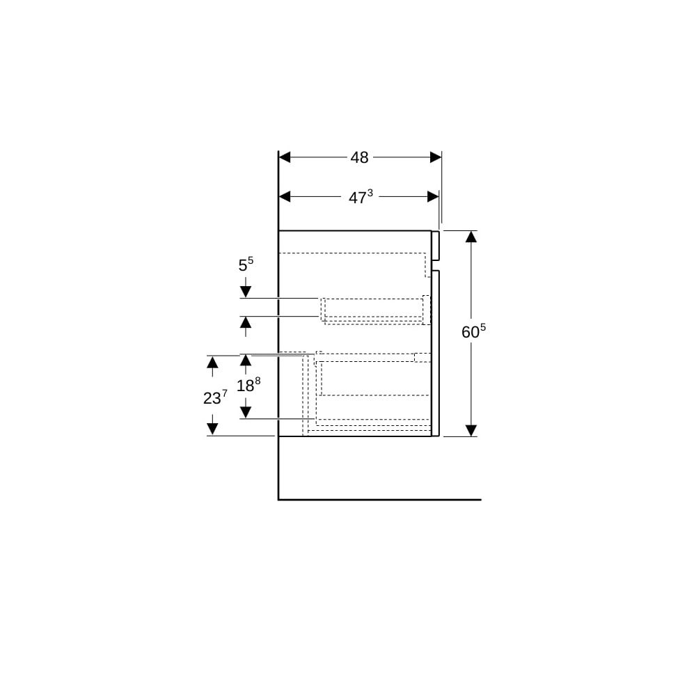 Geberit Renova Plan Unterschrank für Doppelmöbelwaschtisch 2 Schubladen, 2 Innensch.... GEBERIT-501939001 4025410524904 (Abb. 9)