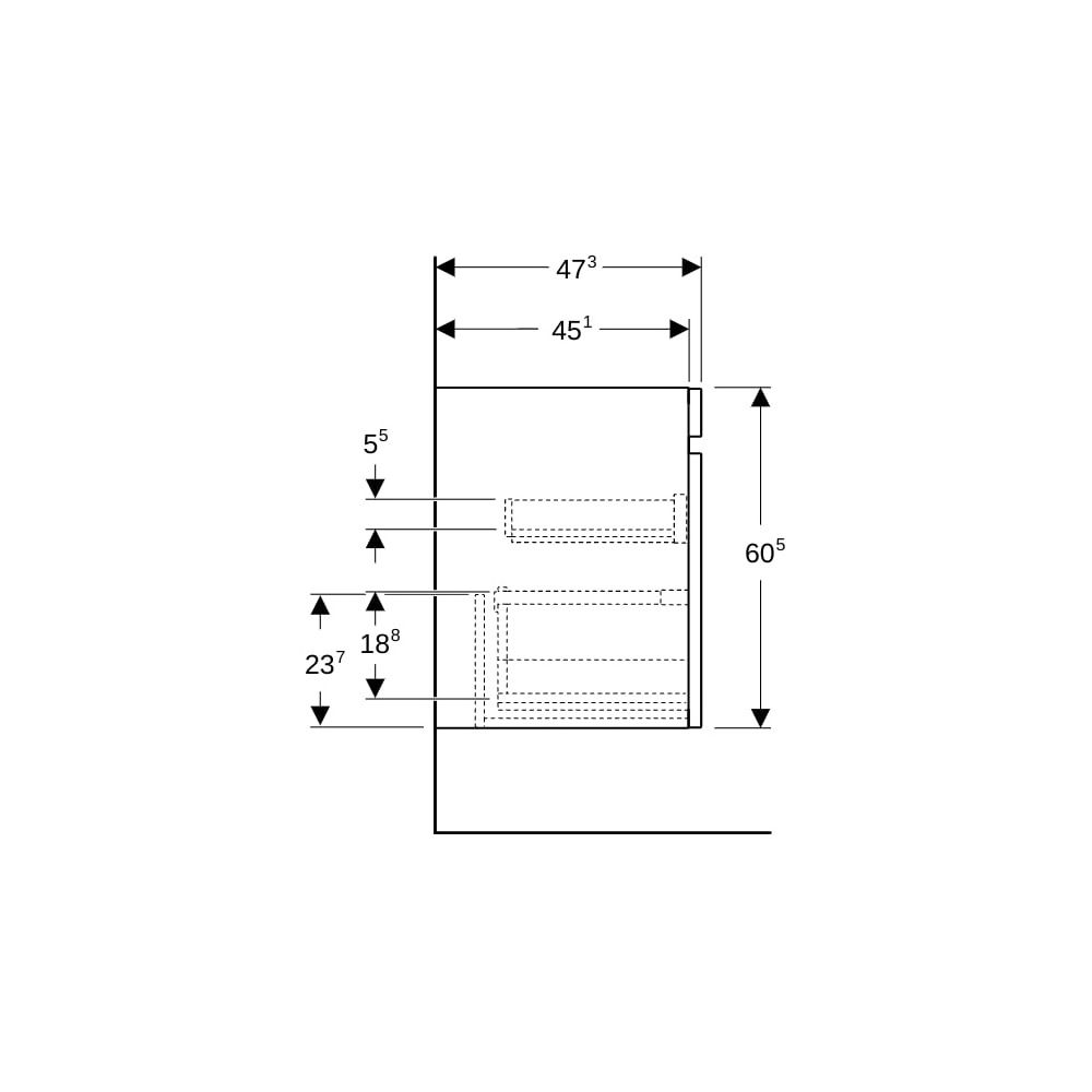 Geberit Renova Plan Unterschrank für Möbelwaschtisch, 1 Schublade, 1 Innenschublade,... GEBERIT-501935JK1 4025410525031 (Abb. 9)