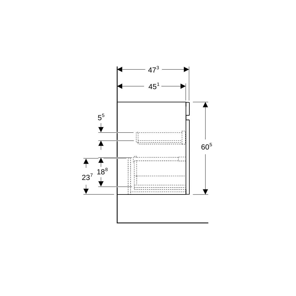 Geberit Renova Plan Unterschrank für Möbelwaschtisch, 1 Schublade, 1 Innensch., 78,8... GEBERIT-501937001 4025410524867 (Abb. 9)