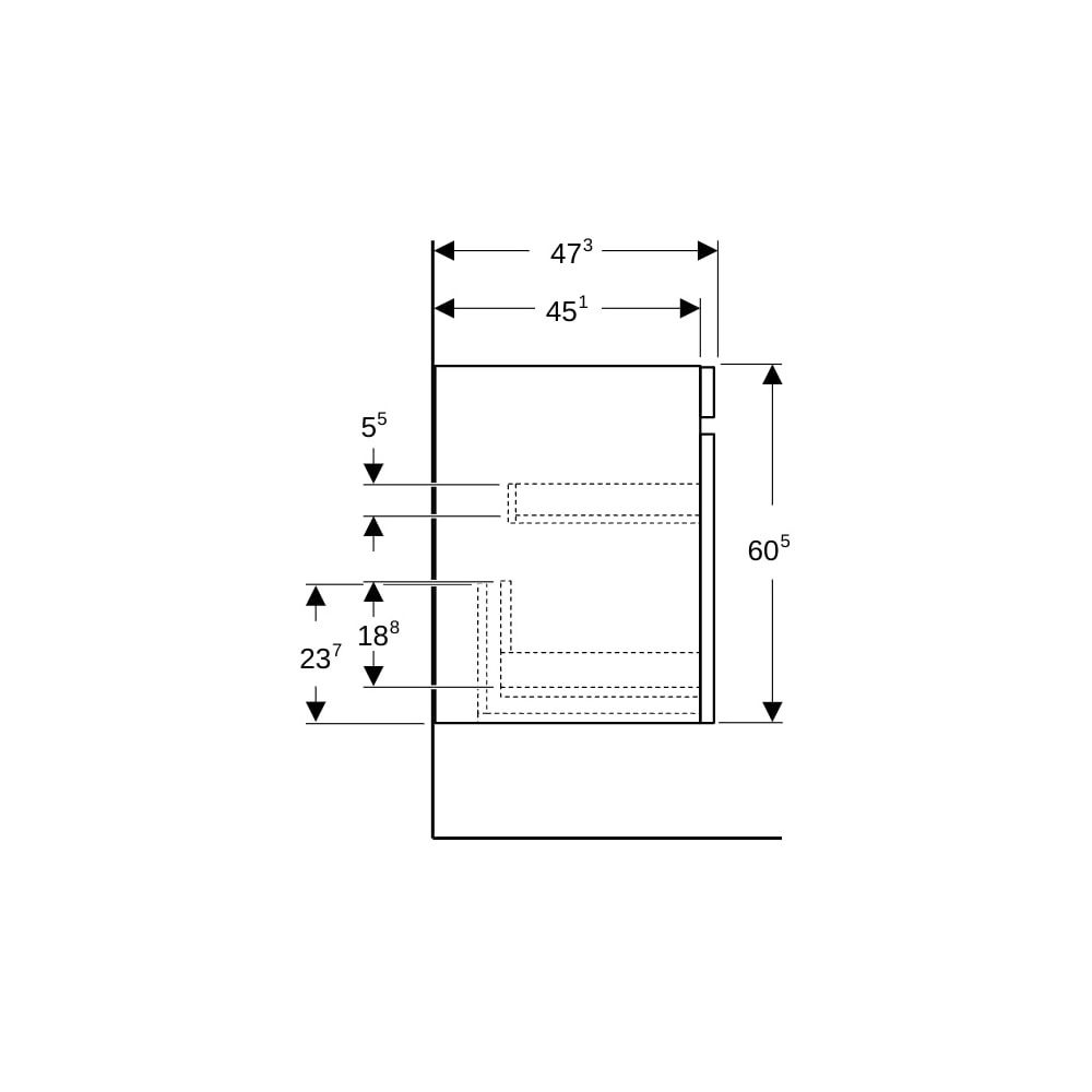 Geberit Renova Plan Unterschrank für Möbelwaschtisch, 1 Schublade, 1 Innensch., 98,8... GEBERIT-501938001 4025410524881 (Abb. 9)