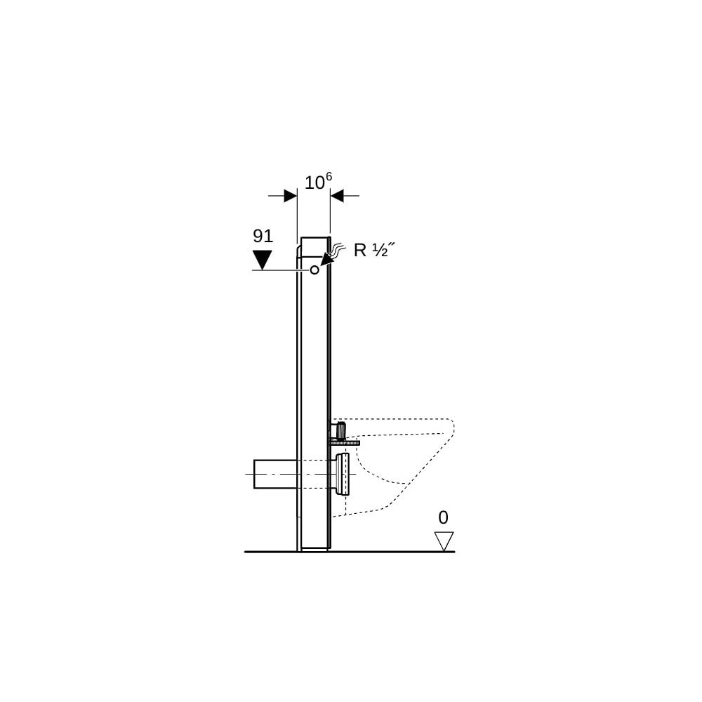 Geberit Monolith Sanitärmodul für Wand-WC, Höhe 101cm, Frontverkleidung aus Steinzeu... GEBERIT-131022005 4025410518880 (Abb. 9)
