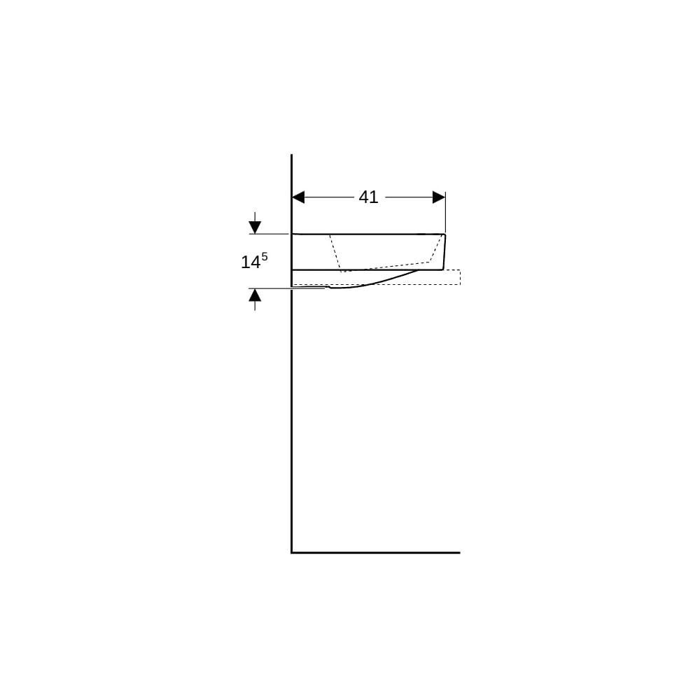 Geberit ONE Aufsatzwaschtisch rechteckig, Abgang horizontal 50cm T 41cm Hahnloch mit... GEBERIT-505026001 4025410593818 (Abb. 9)