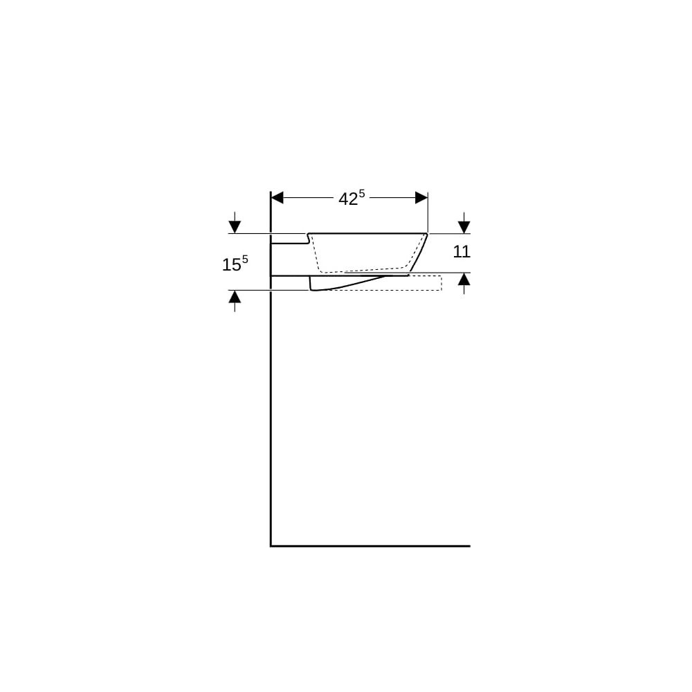 Geberit ONE Aufsatzwaschtisch Schalenform Abgang horizontal 50x42,5cm Hahnloch mitti... GEBERIT-505051001 4025410594020 (Abb. 9)