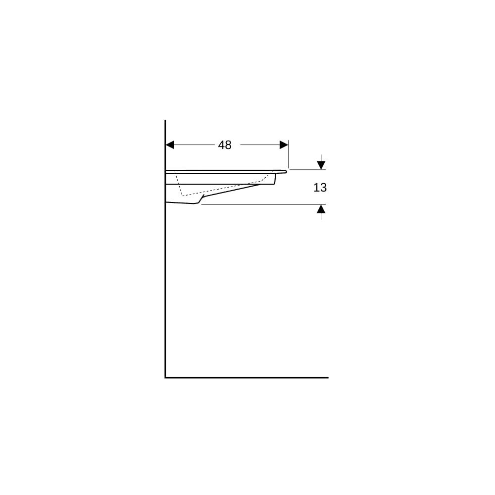 Geberit ONE Möbelwaschtisch Abgang horizontal, B 90cm T 48cm Hahnloch mittig, ohne Ü... GEBERIT-505006001 4025410593573 (Abb. 9)